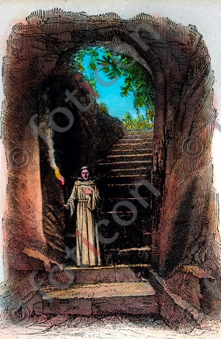 Treppe der Calixtus-Katakombe | Stairway of Callistus catacomb - Foto foticon-simon-107-009.jpg | foticon.de - Bilddatenbank für Motive aus Geschichte und Kultur
